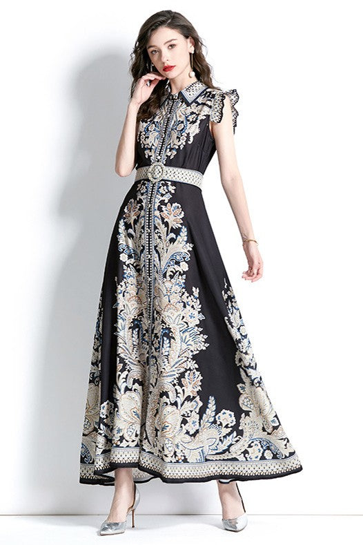 Serene Petals Maxi Dress